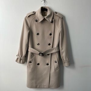 Burberry beige cashmere blend trench coat